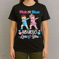 Pink Or Blue Abuelo Loves You Baby Gender Reveal Party T-Shirt thumb 4