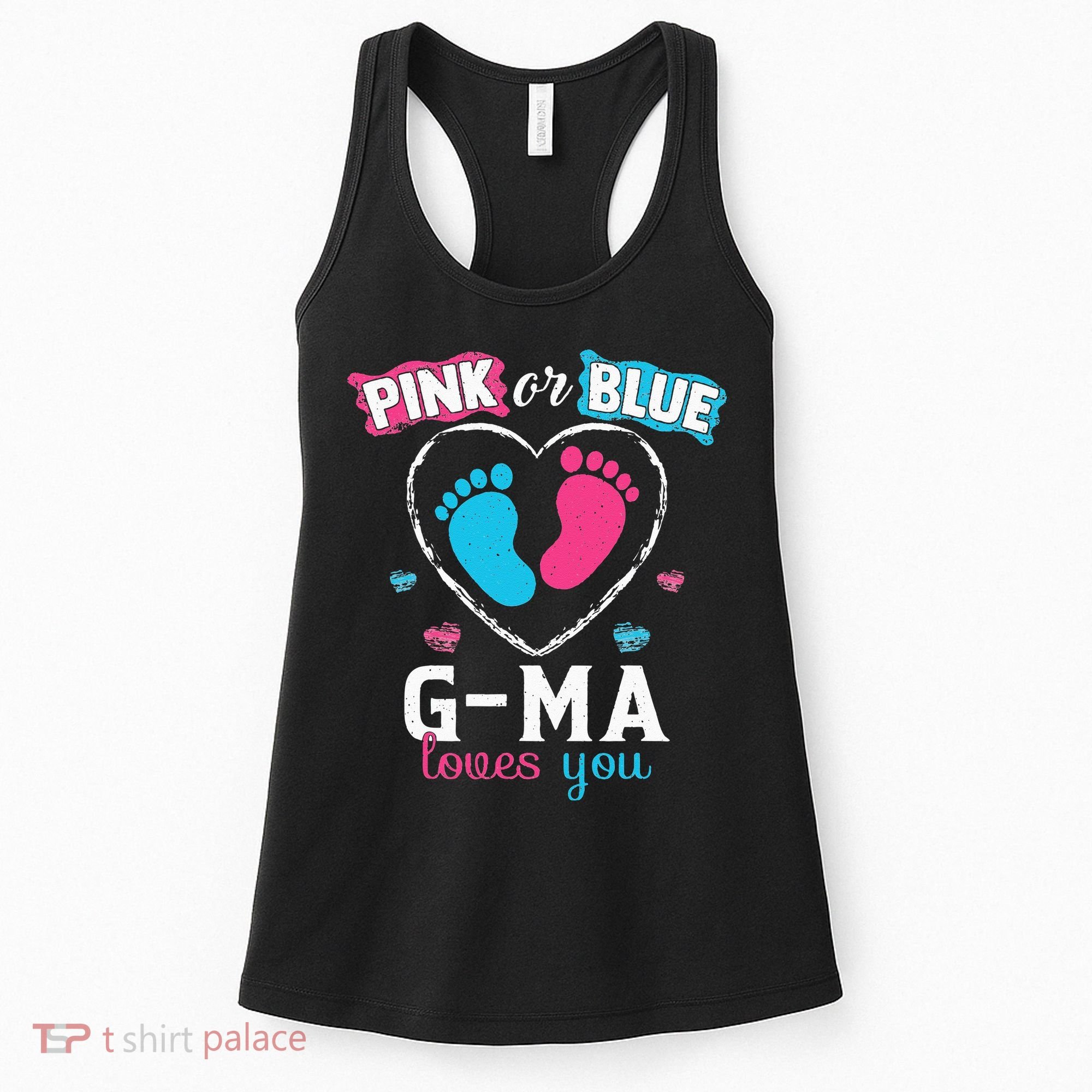 Pink Or Blue Gma Loves You Baby Gender Reveal Gma Women's Tank Top