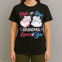 Pink Or Blue Grandma Loves You Elephants-baby Gender Reveal T-Shirt thumb 4