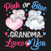 Pink Or Blue Grandma Loves You Elephants-baby Gender Reveal T-Shirt thumb 7
