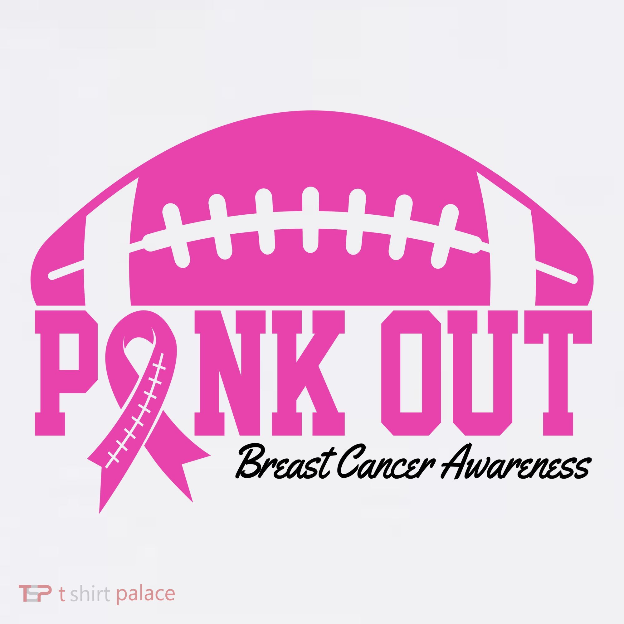Pink Out Breast Cancer Awareness Football Ribbon Women's Hoodie