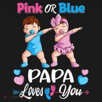 Pink Or Blue Papa Loves You Baby Gender Reveal Party Women's Tank Top thumb 5
