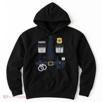 Police Officer Costume Police Badge Cop Halloween Hoodie thumb 0