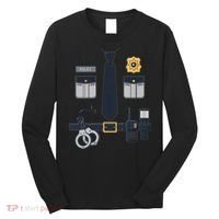 Police Officer Costume Police Badge Cop Halloween Long Sleeve Shirt thumb 0