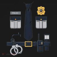 Police Officer Costume Police Badge Cop Halloween Long Sleeve Shirt thumb 2
