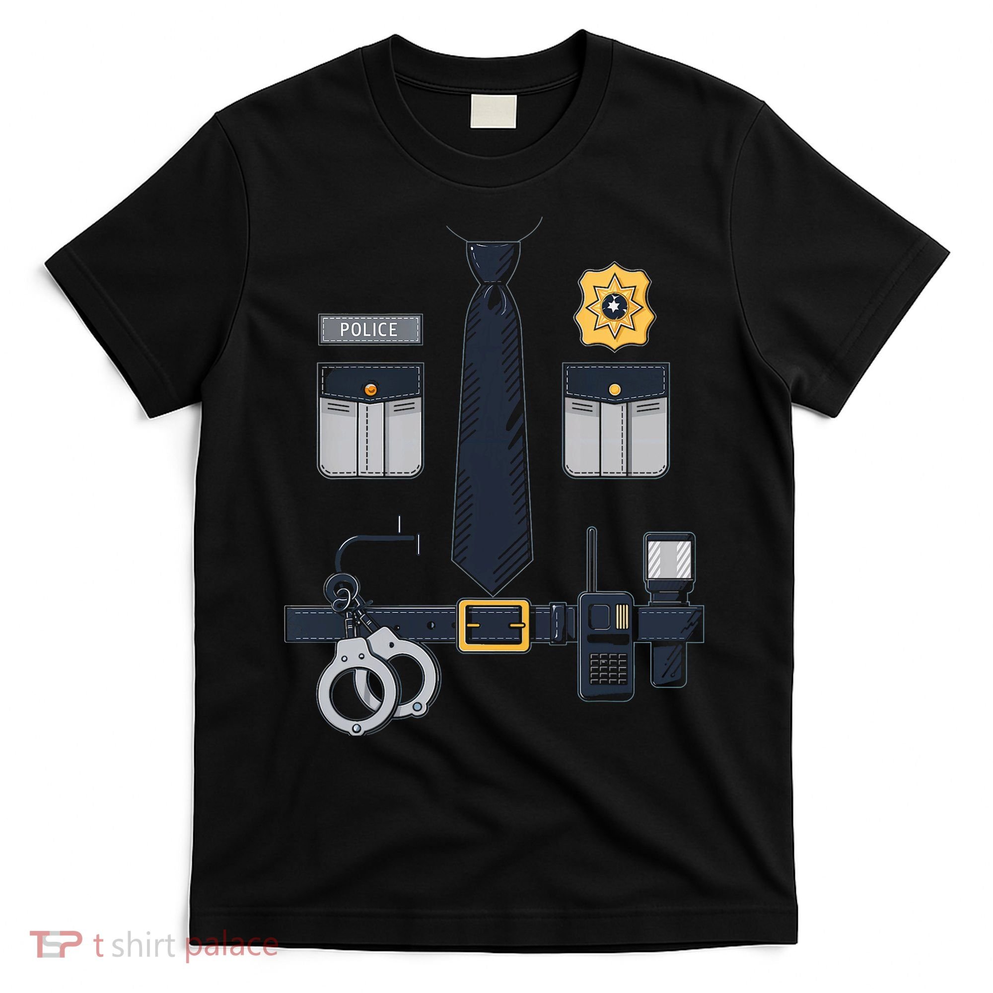 Police Officer Costume Police Badge Cop Halloween T-Shirt