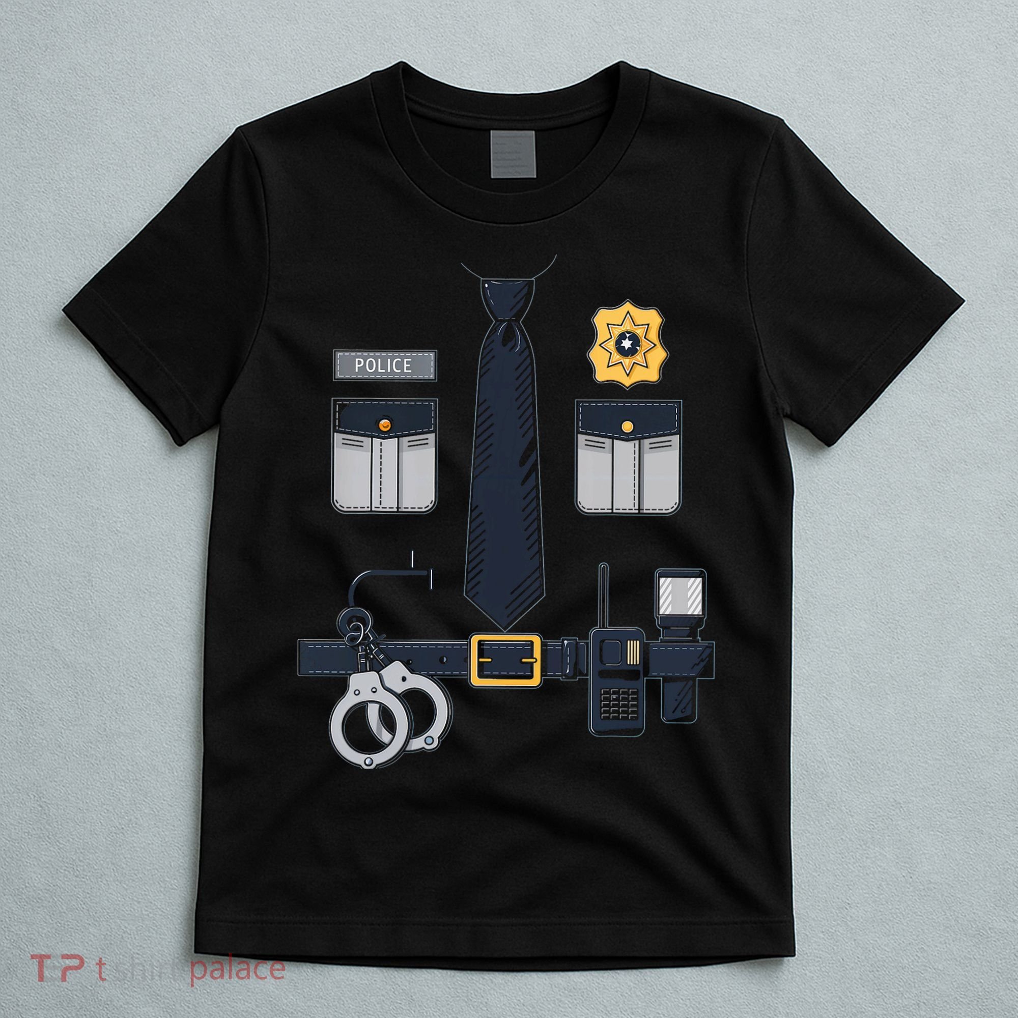 Police Officer Costume Police Badge Cop Halloween T-Shirt