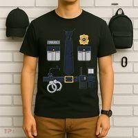 Police Officer Costume Police Badge Cop Halloween T-Shirt thumb 6