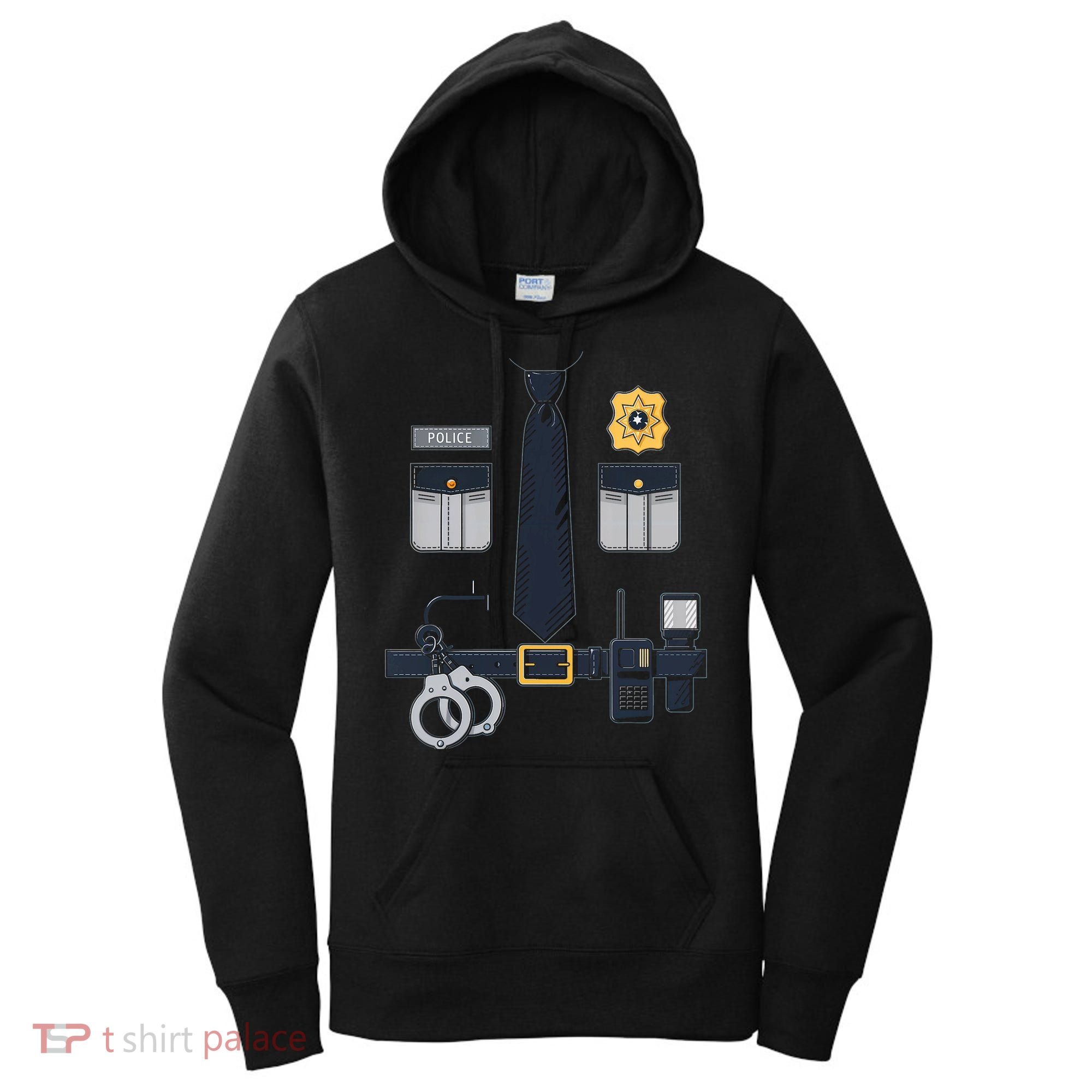 Police Officer Costume Police Badge Cop Halloween Women's Hoodie