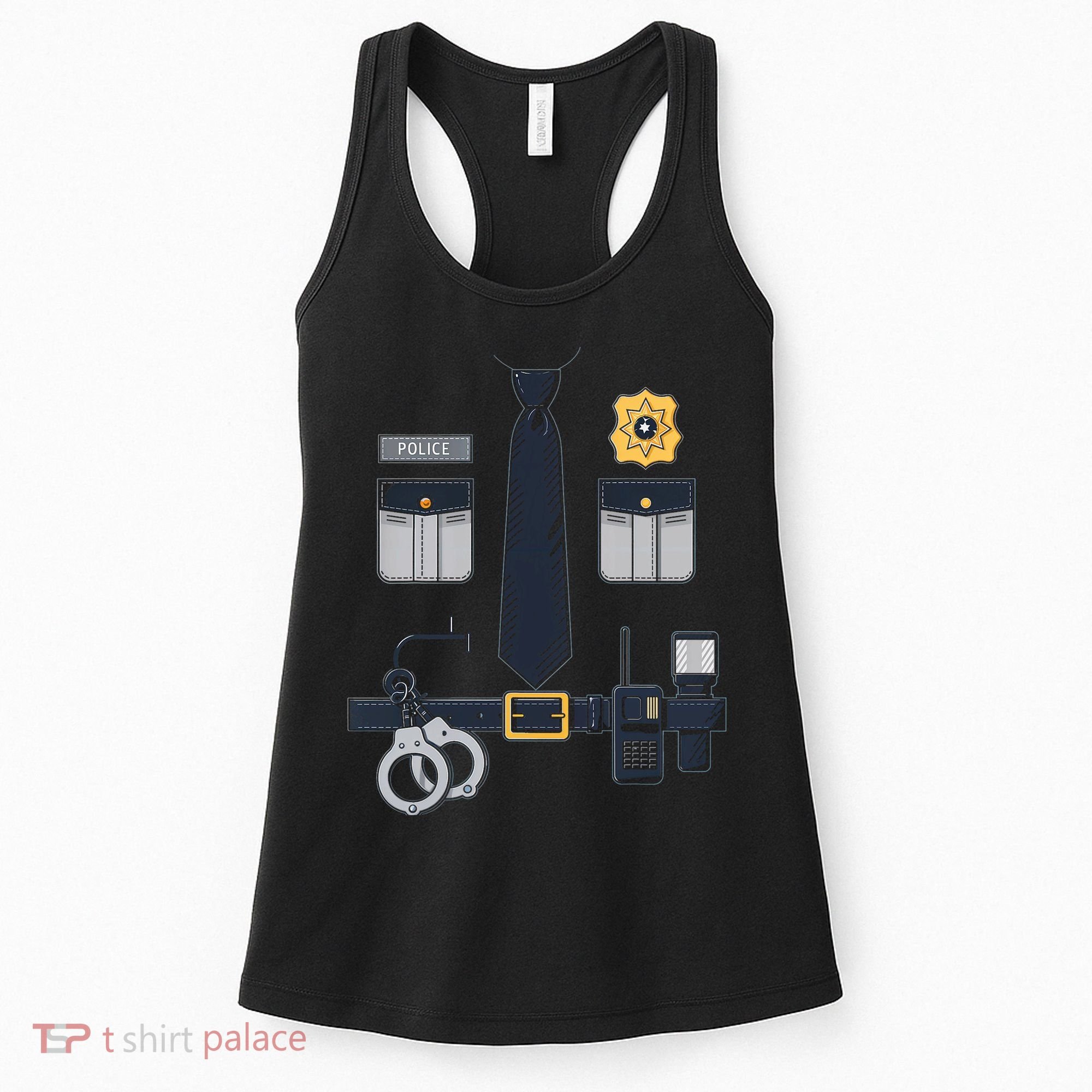 Police Officer Costume Police Badge Cop Halloween Women's Tank Top