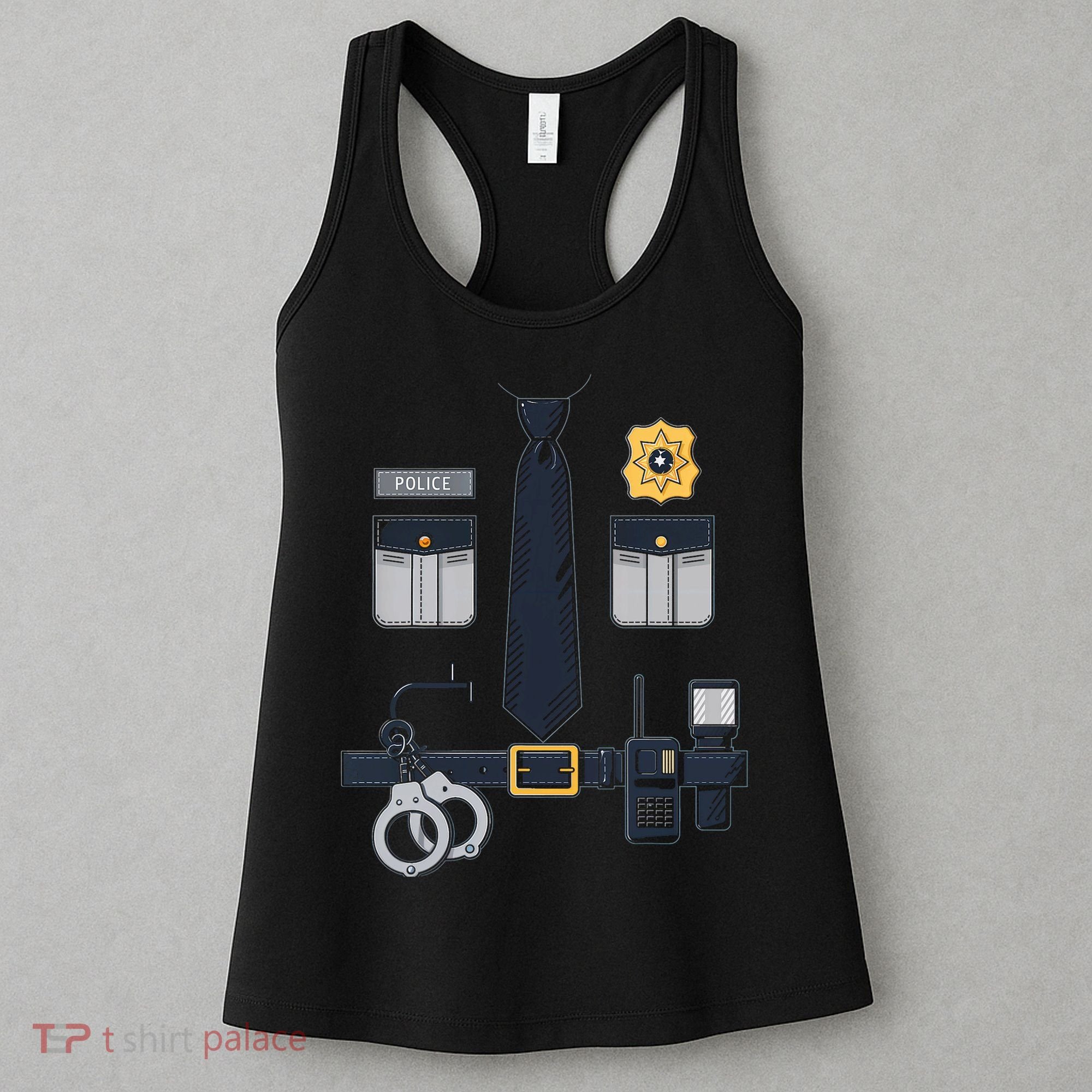Police Officer Costume Police Badge Cop Halloween Women's Tank Top