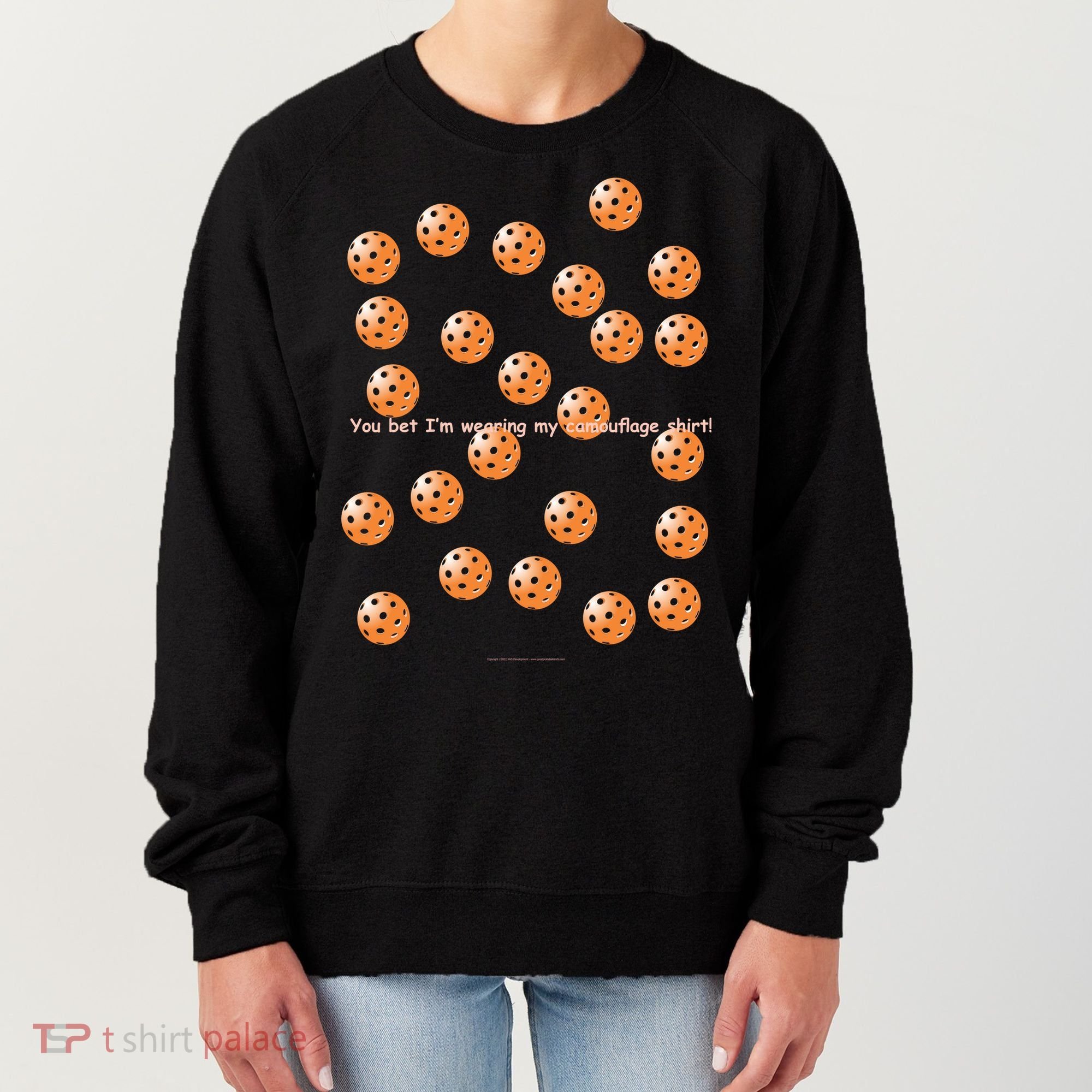 Pickleball Orange Camouflauge Shirt! Women's Sweatshirt