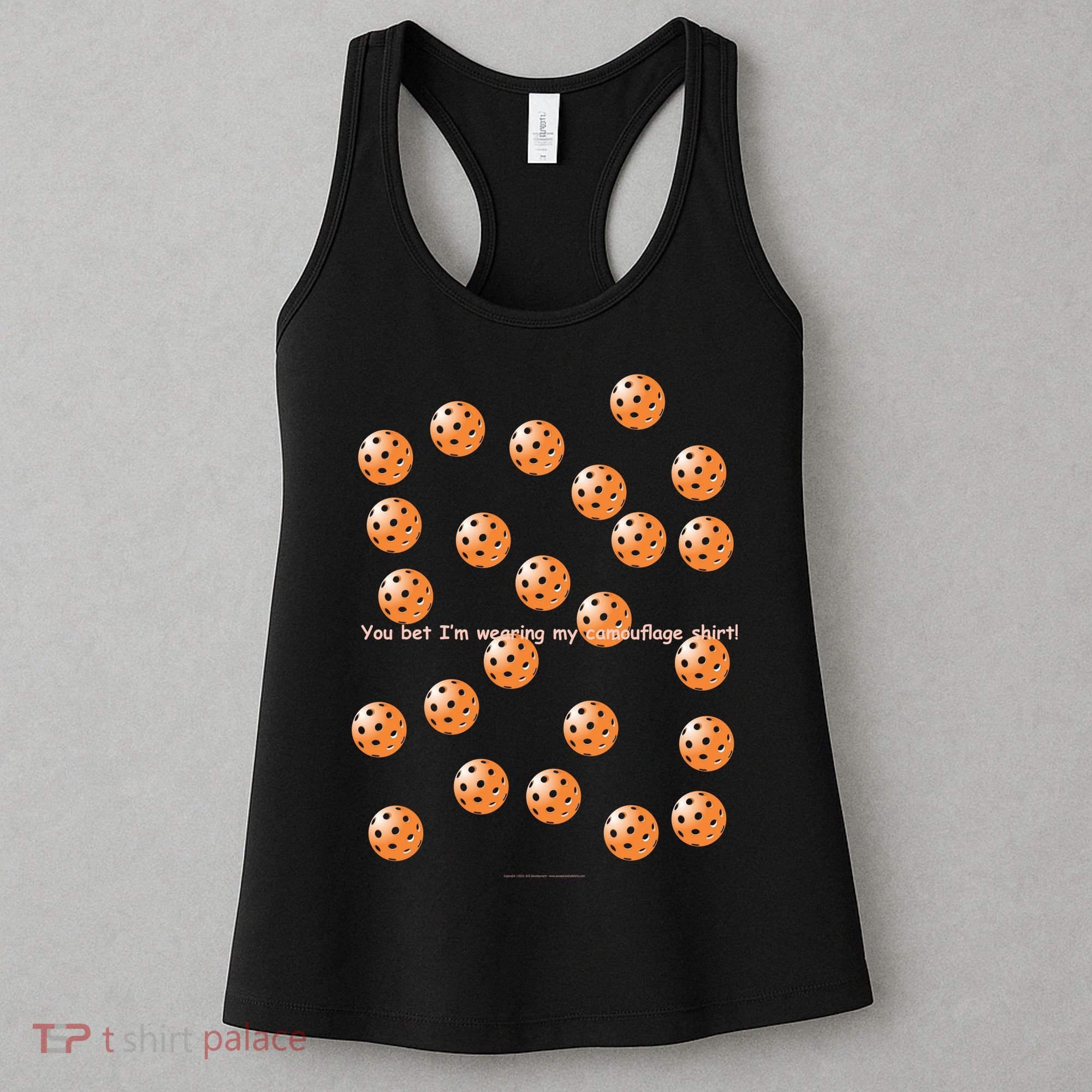 Pickleball Orange Camouflauge Shirt! Women's Tank Top