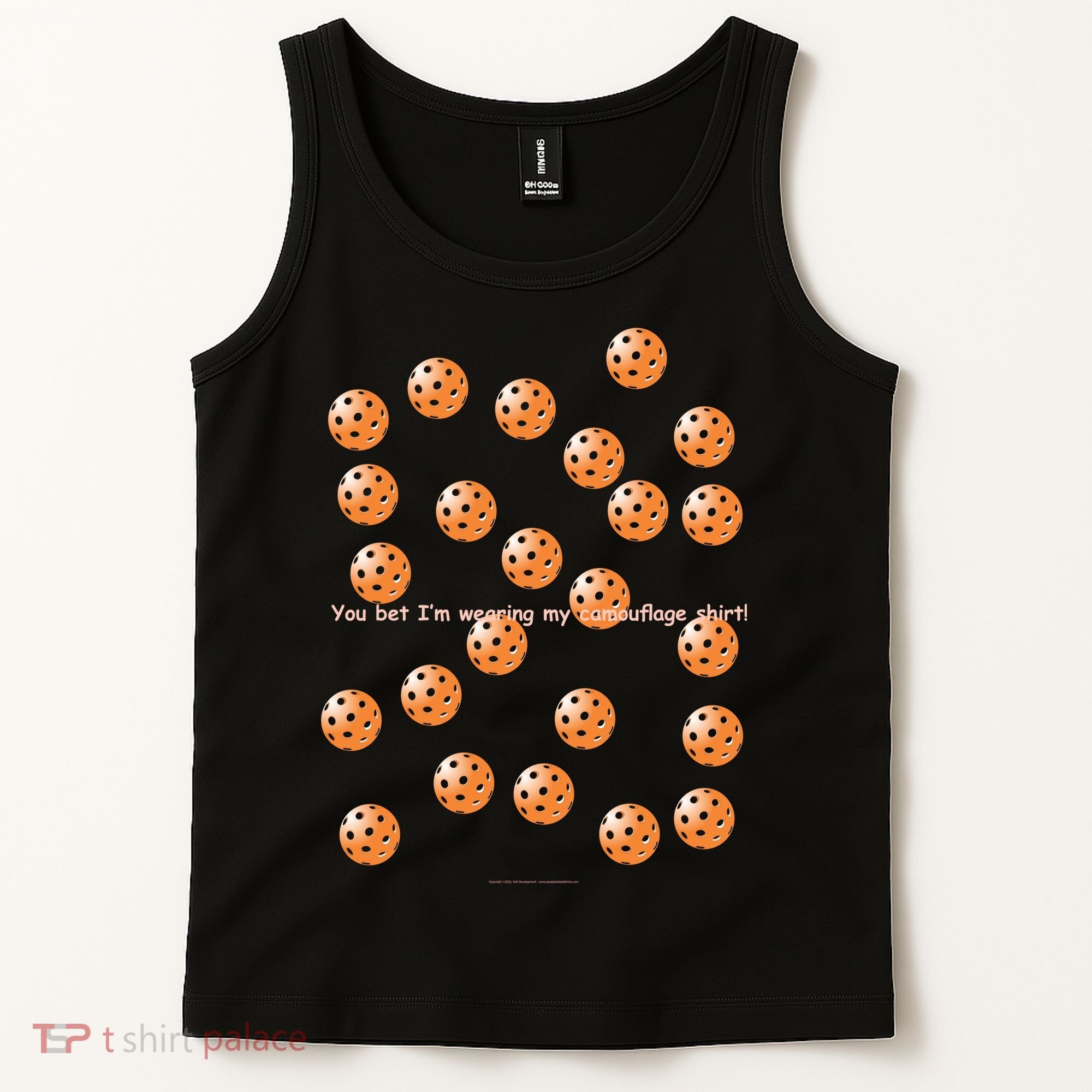Pickleball Orange Camouflauge Shirt! Tank Top