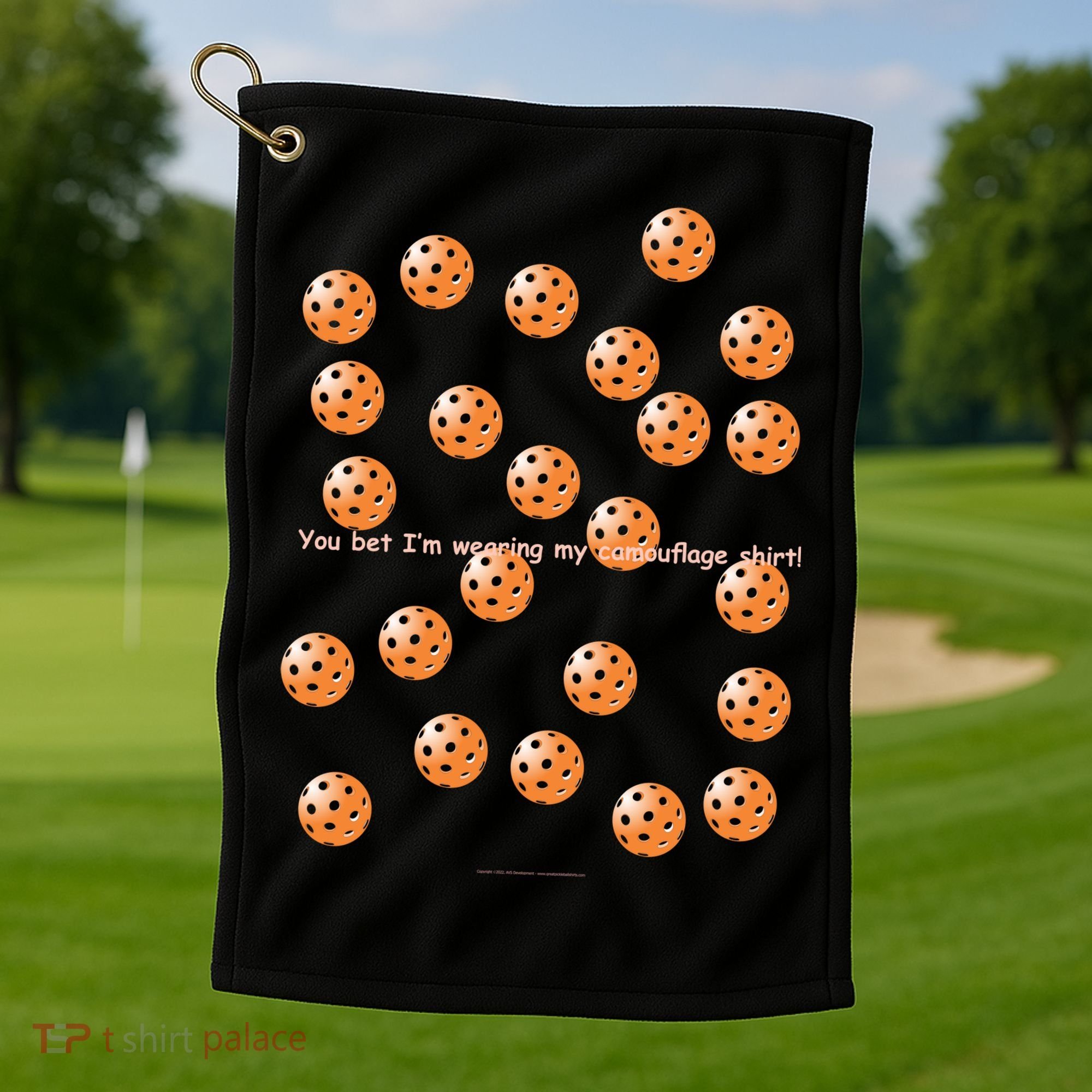 Pickleball Orange Camouflauge Shirt! Golf Towel