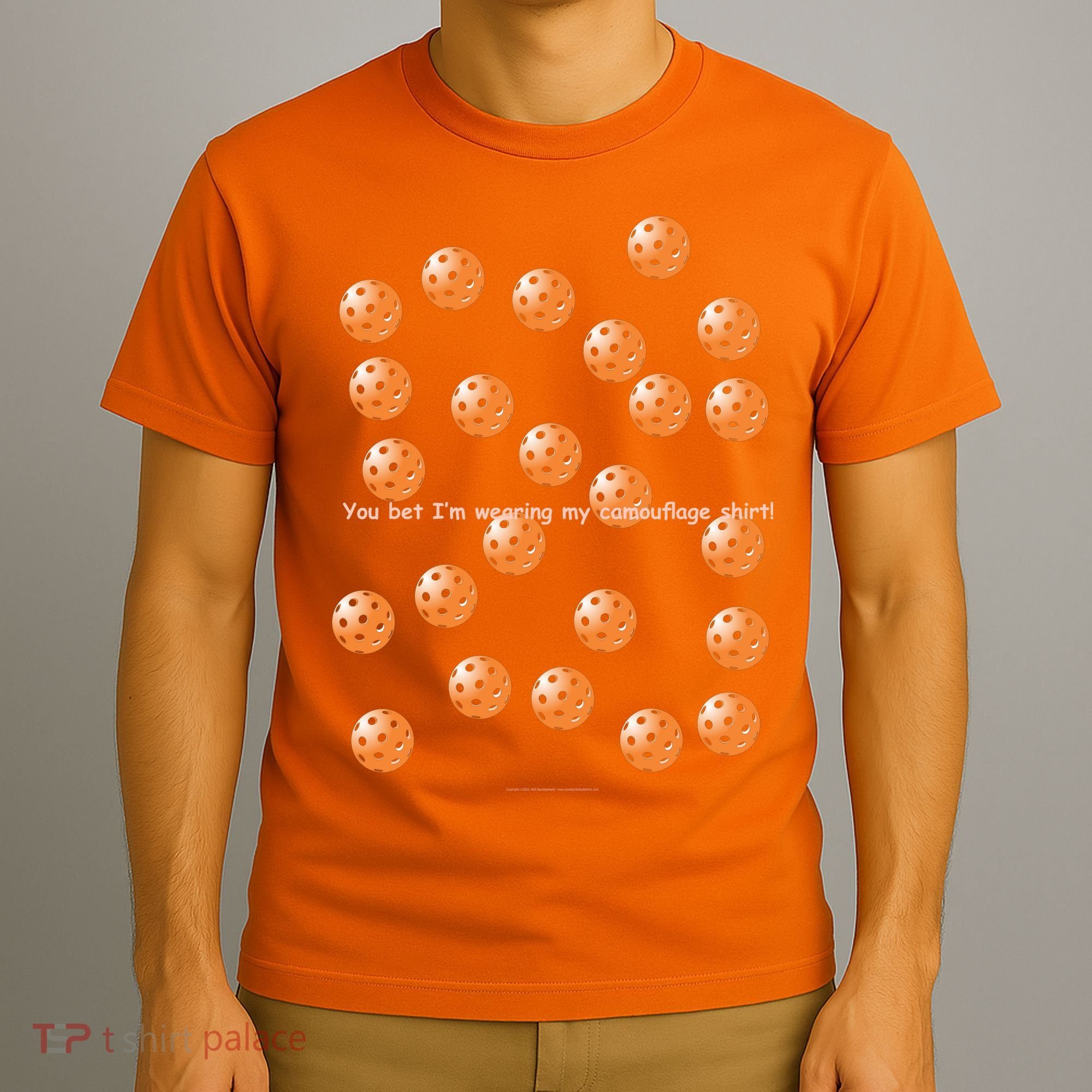 Pickleball Orange Camouflauge Shirt! T-Shirt