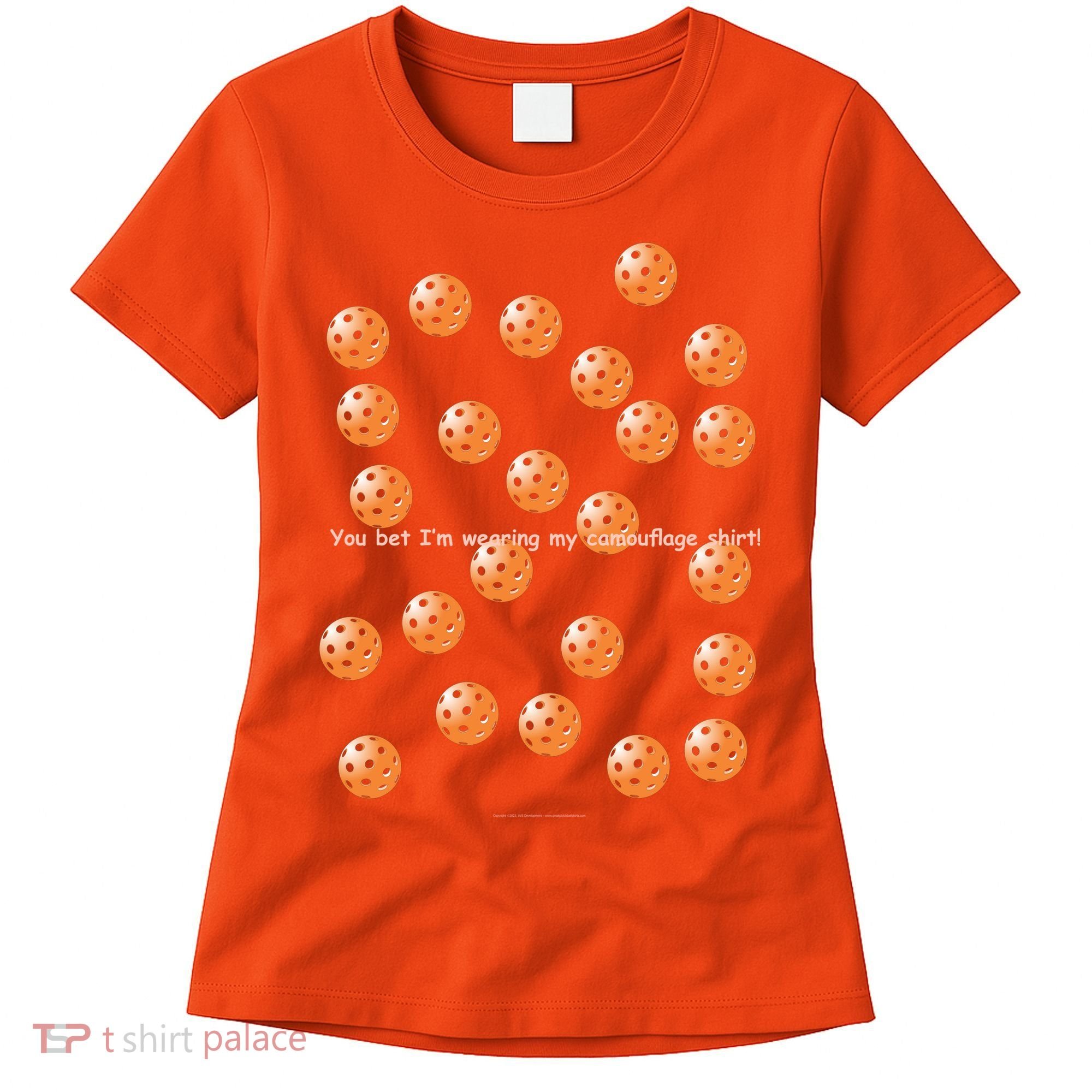 Pickleball Orange Camouflauge Shirt! Women's T-Shirt