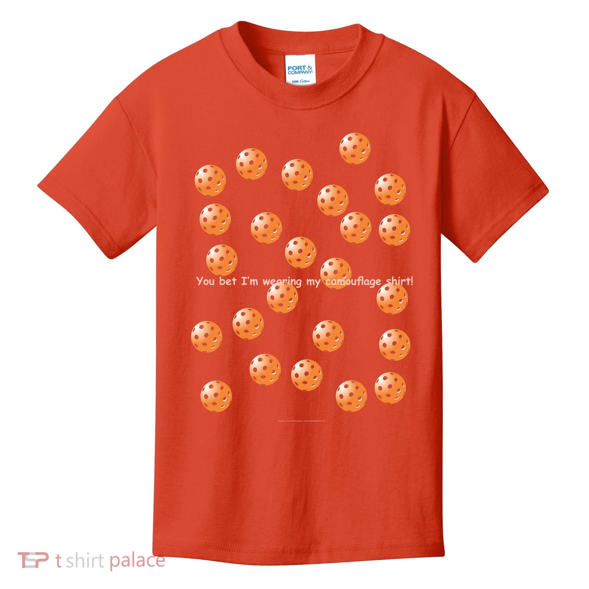 Pickleball Orange Camouflauge Shirt! Kids T-Shirt