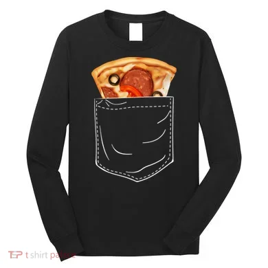 Pocket Pizza Slice Long Sleeve Shirt