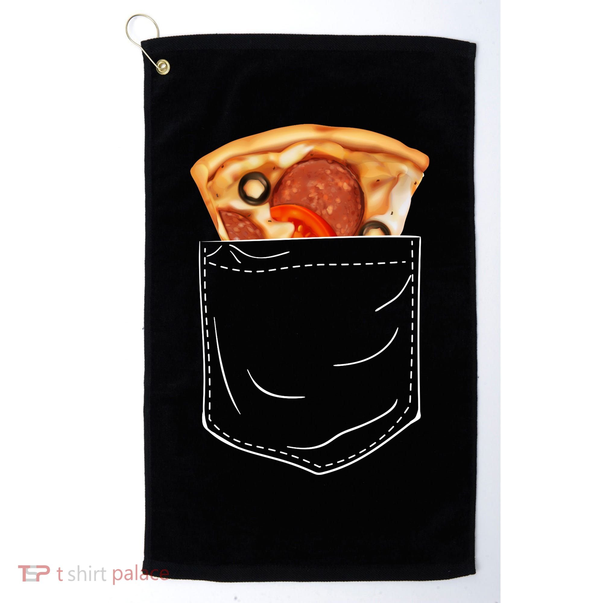 Pocket Pizza Slice Golf Towel