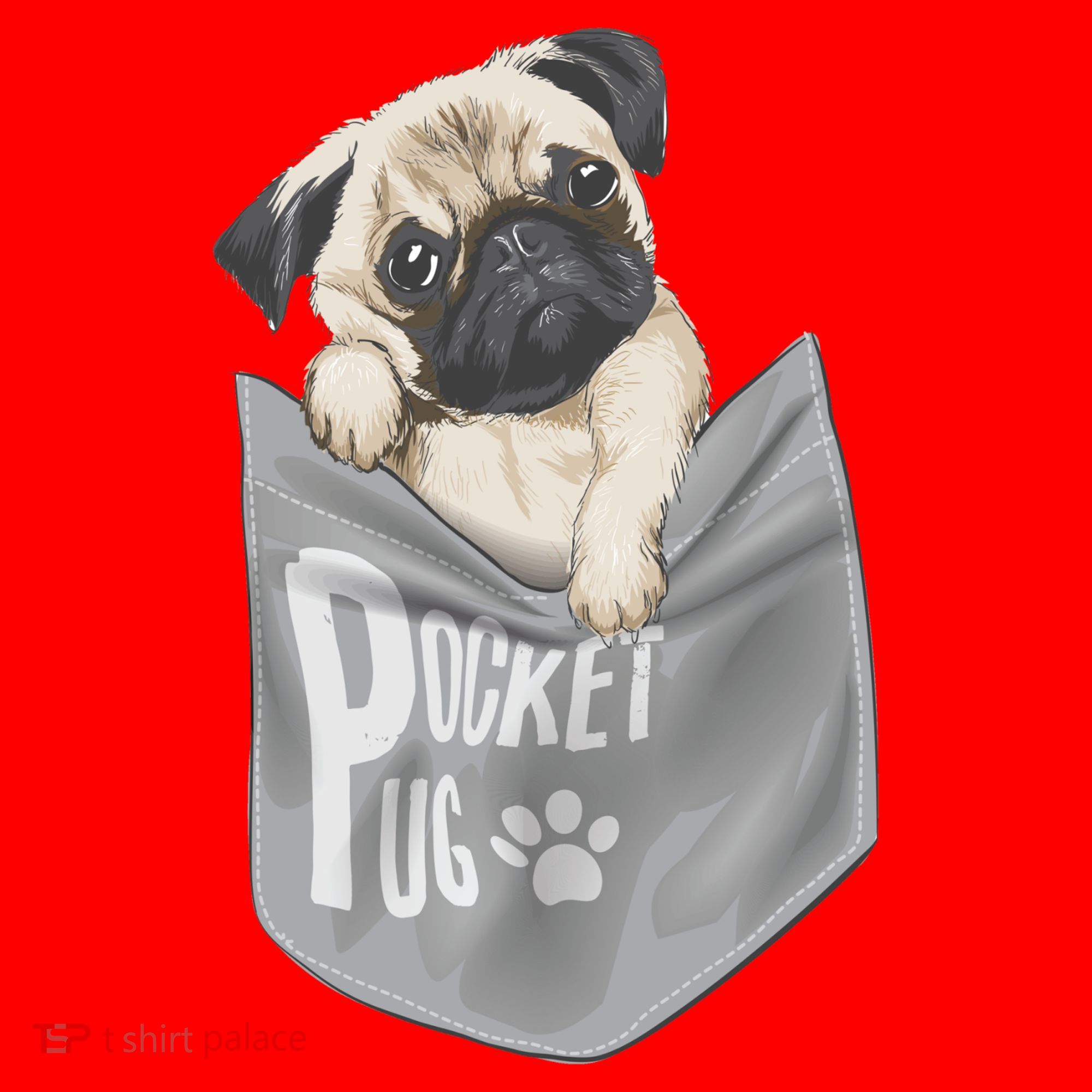 Pocket Pug Cute Santa Hat