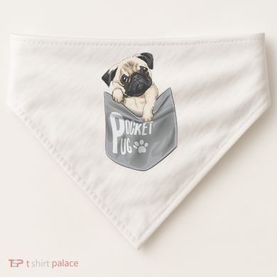 Pocket Pug Cute USA-Made Doggie Bandana