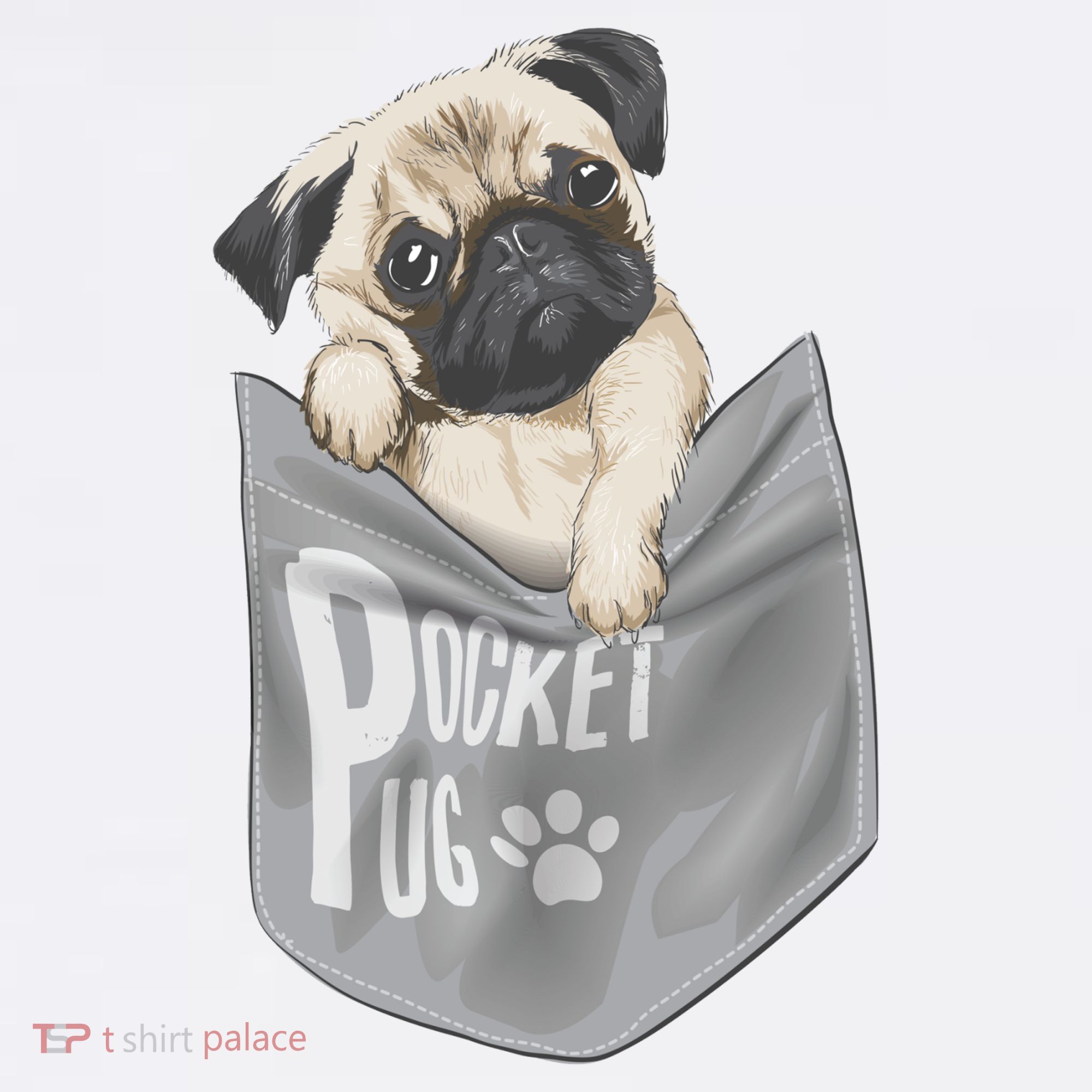 Pocket Pug Cute Button