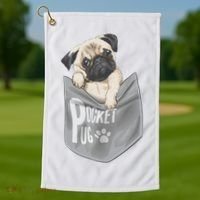 Pocket Pug Cute Golf Towel thumb 1