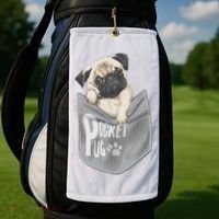 Pocket Pug Cute Golf Towel thumb 2
