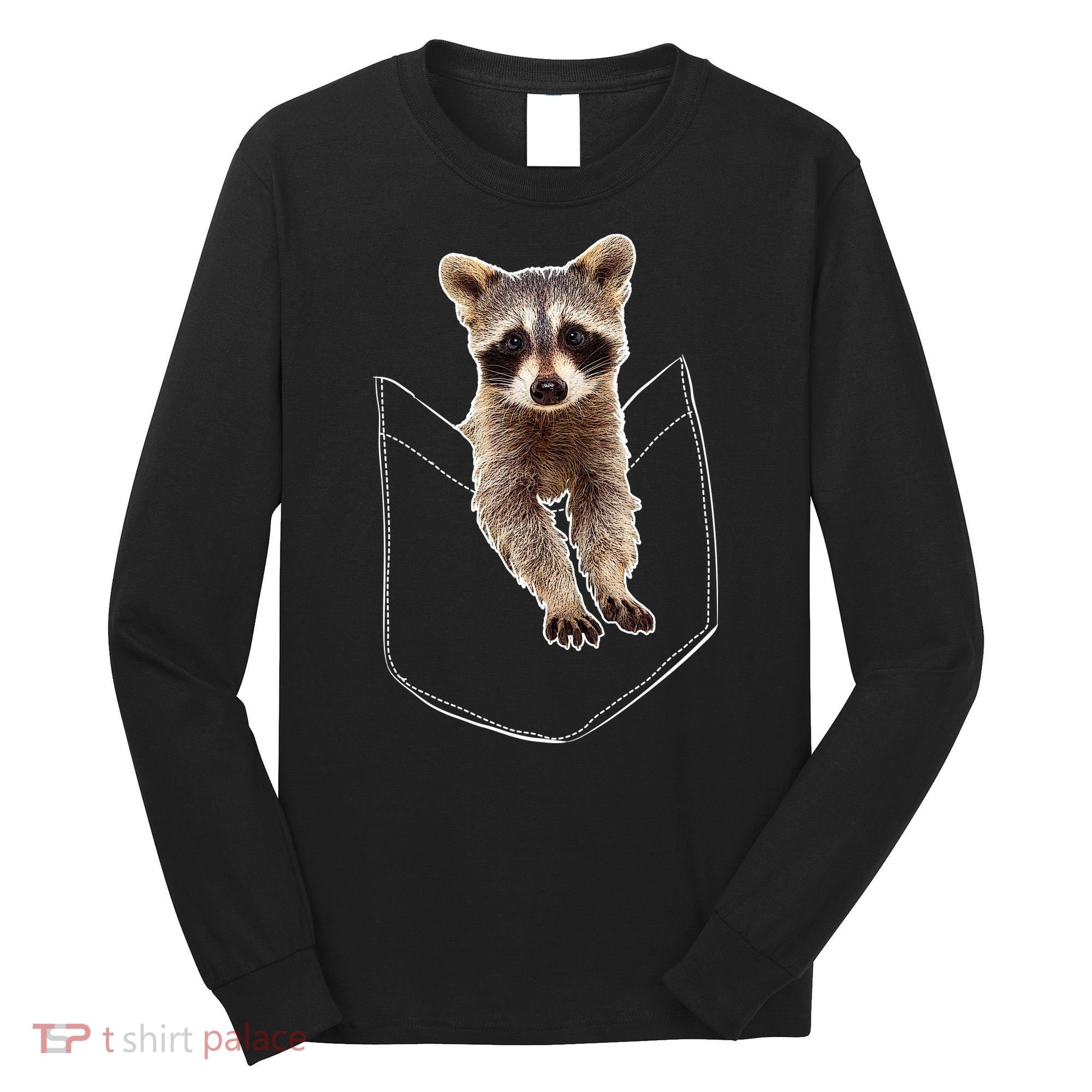 Pocket Raccoon Funny Long Sleeve Shirt