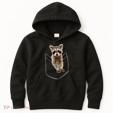 Pocket Raccoon Funny Kids Hoodie