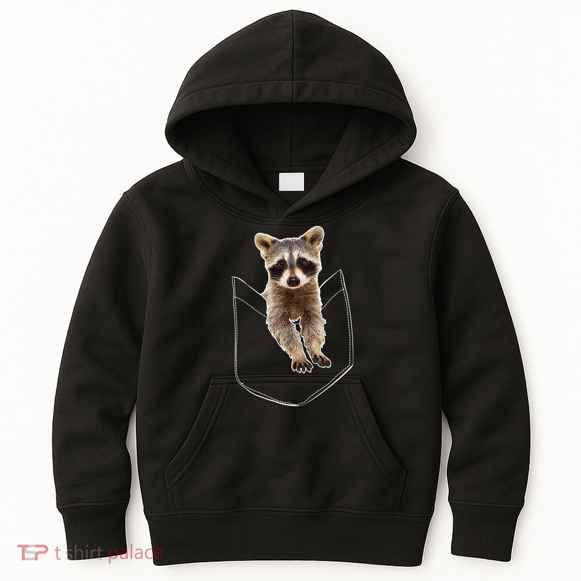 Pocket Raccoon Funny Kids Hoodie