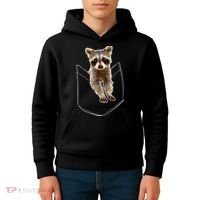 Pocket Raccoon Funny Kids Hoodie thumb 4