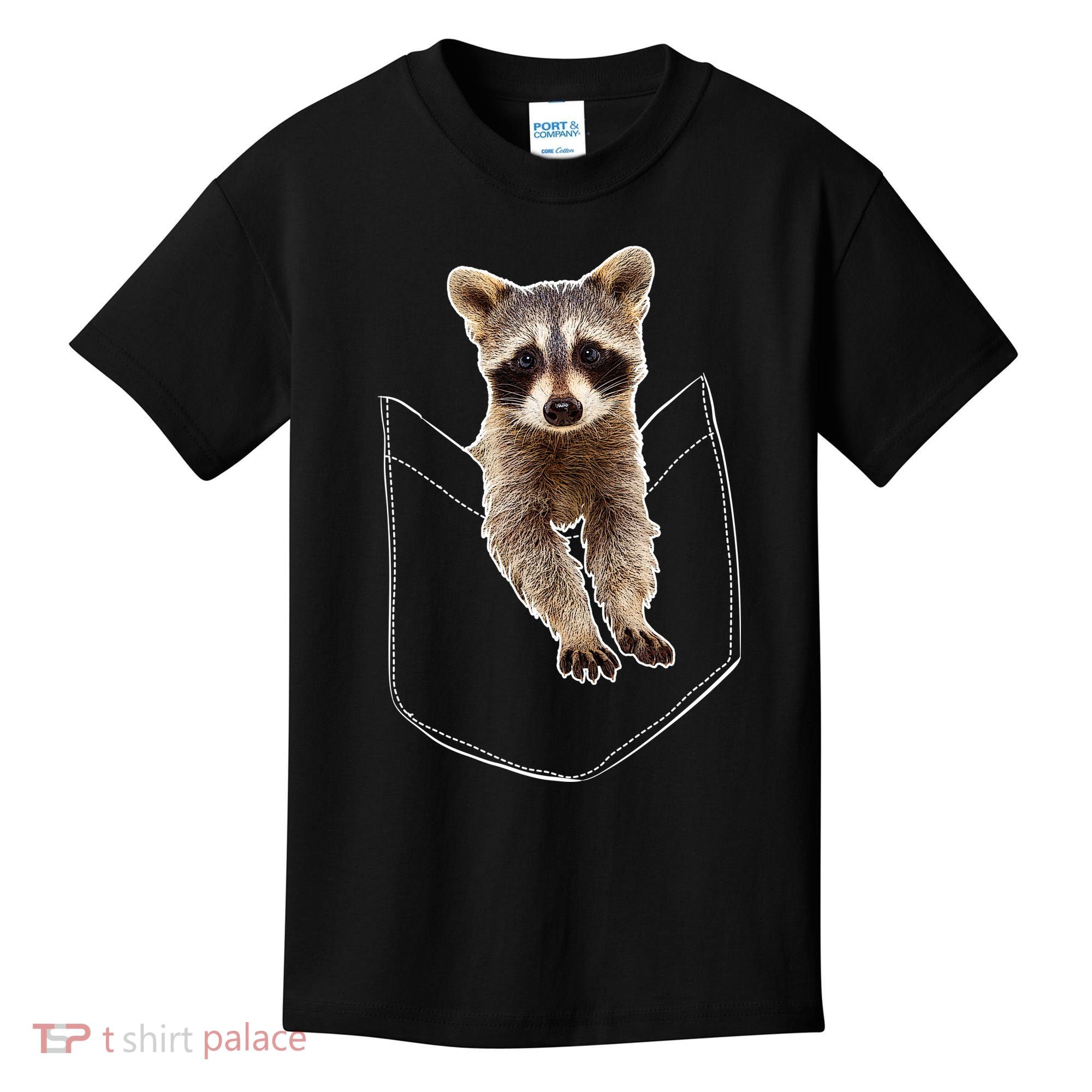 Pocket Raccoon Funny Kids T-Shirt