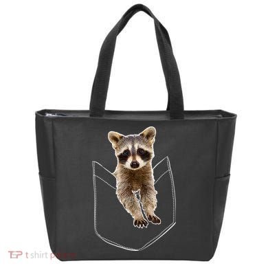 Pocket Raccoon Funny Tote Bag