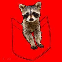 Pocket Raccoon Funny Santa Hat thumb 1