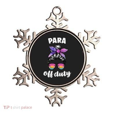 Para Off Duty Paraprofessional Last Day Of School Messy Bun Ornament