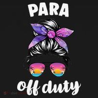 Para Off Duty Paraprofessional Last Day Of School Messy Bun Ornament thumb 1