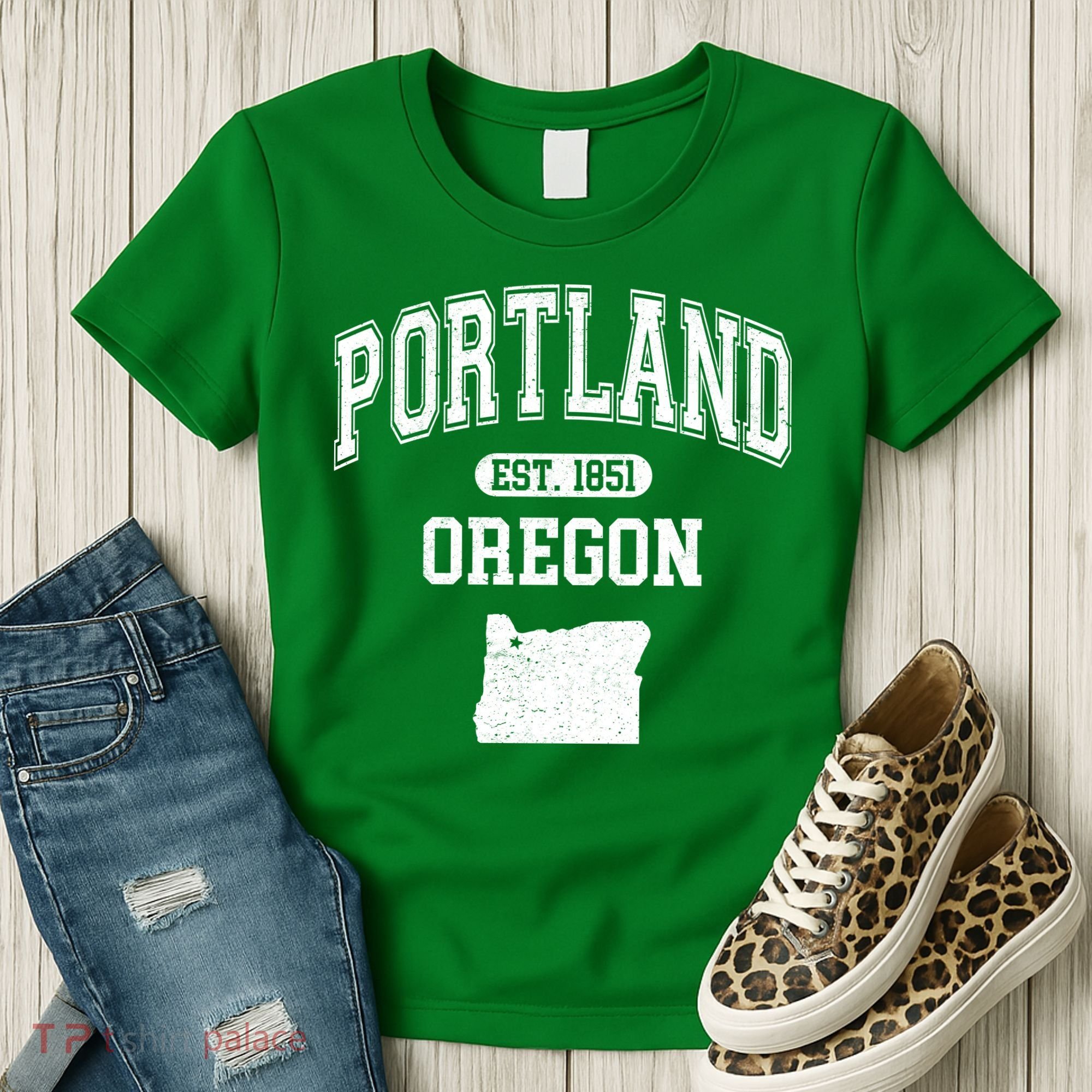 Portland Oregon Est 1851 Varsity Women's T-Shirt