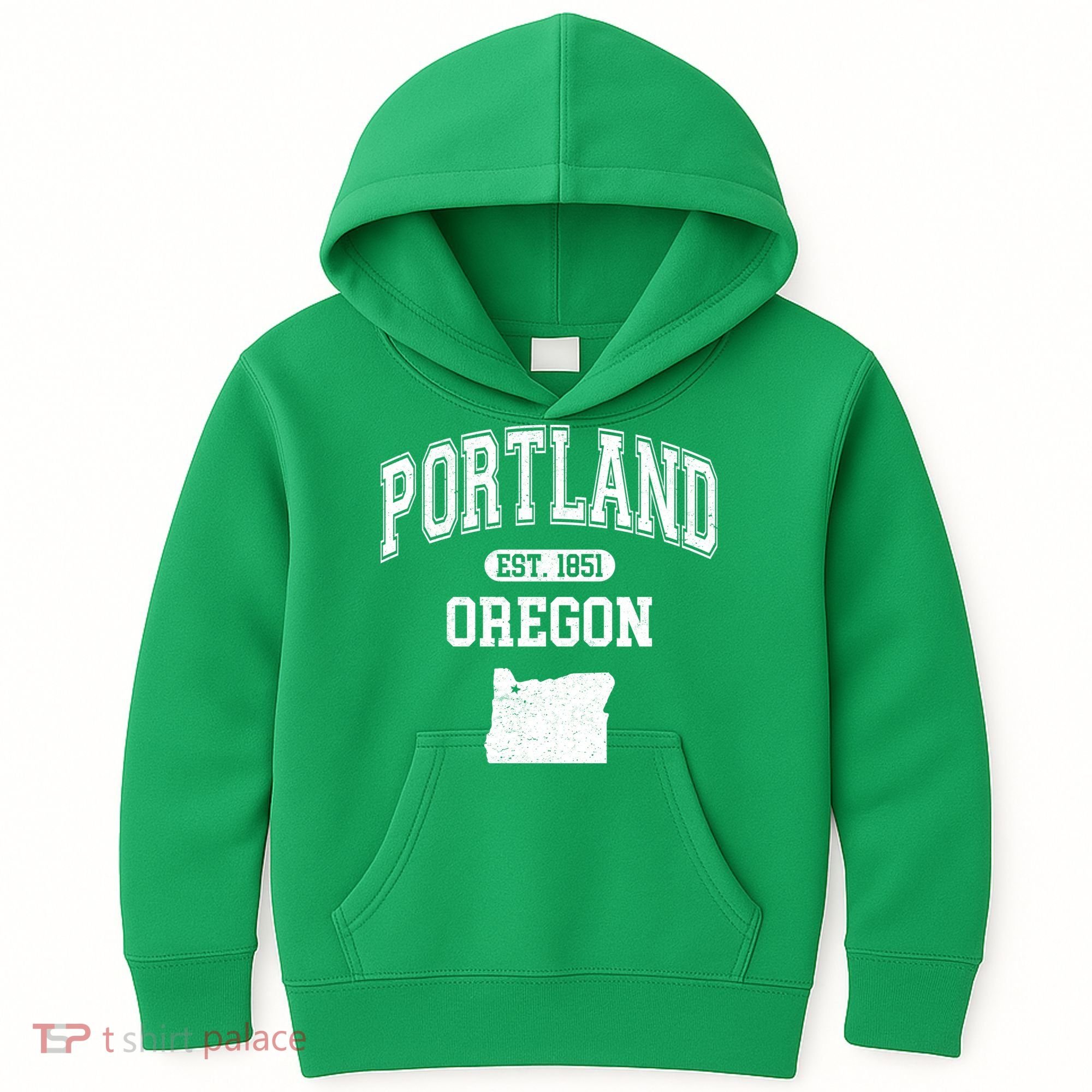 Portland Oregon Est 1851 Varsity Kids Hoodie