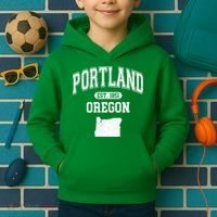 Portland Oregon Est 1851 Varsity Kids Hoodie thumb 2