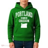 Portland Oregon Est 1851 Varsity Kids Hoodie thumb 4