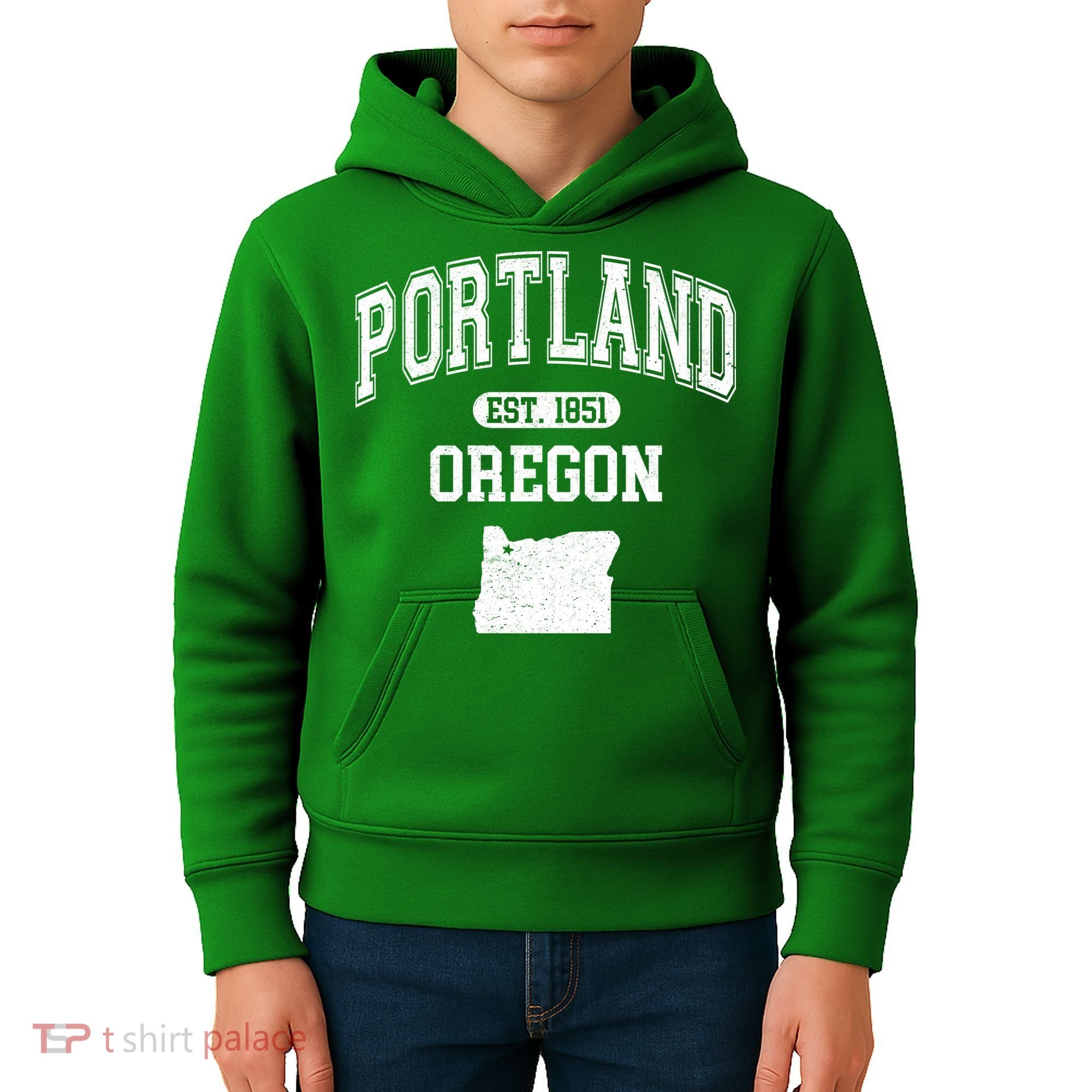 Portland Oregon Est 1851 Varsity Kids Hoodie