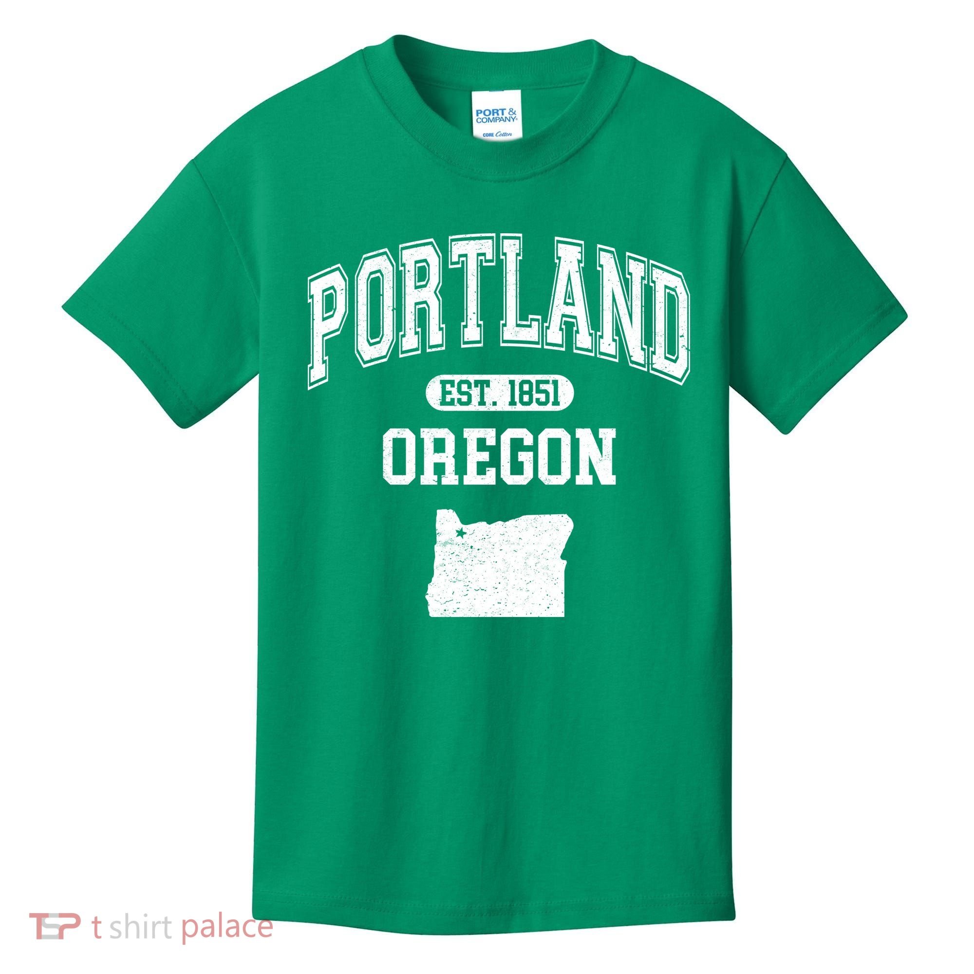 Portland Oregon Est 1851 Varsity Kids T-Shirt