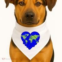 Peace On Earth USA-Made Doggie Bandana thumb 1