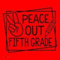 Peace Out Fifth Grade Last Day Of School Summer Break Santa Hat thumb 1