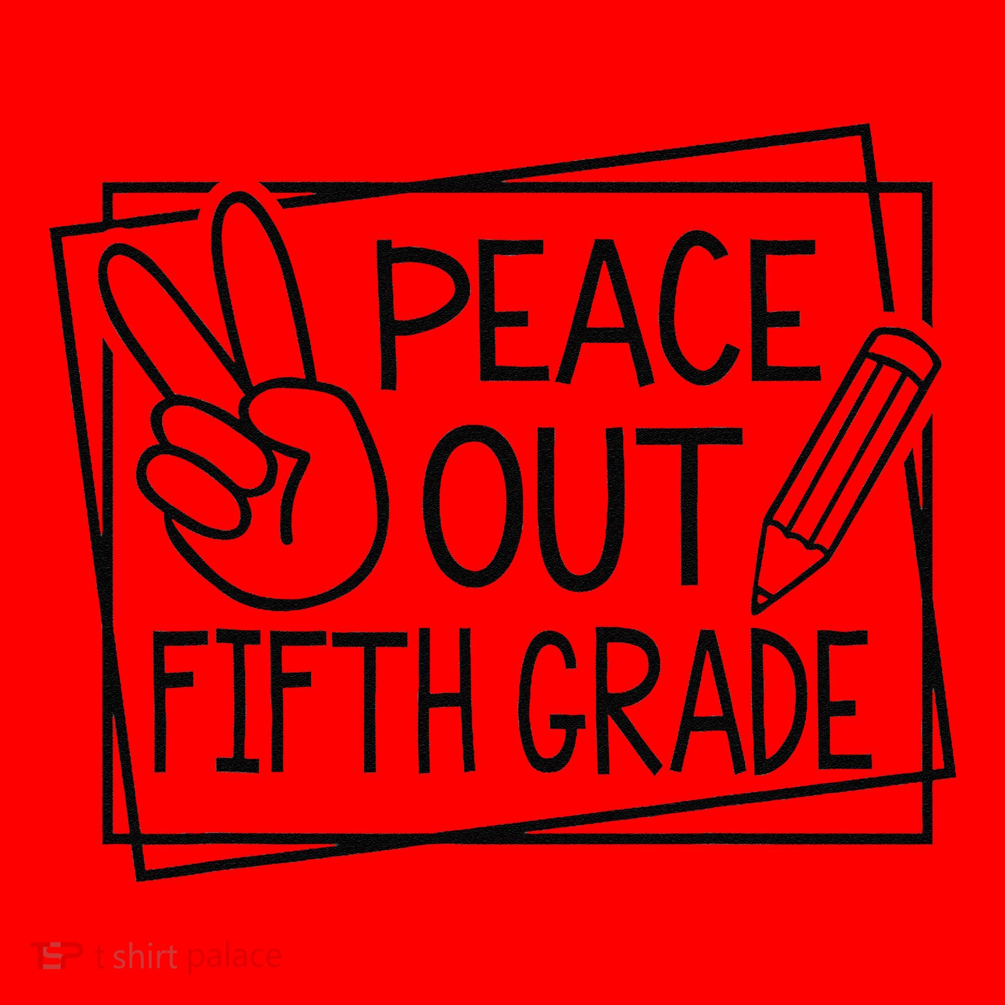 Peace Out Fifth Grade Last Day Of School Summer Break Santa Hat