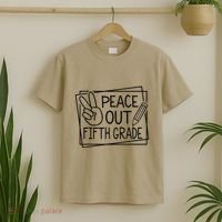 Peace Out Fifth Grade Last Day Of School Summer Break T-Shirt thumb 2