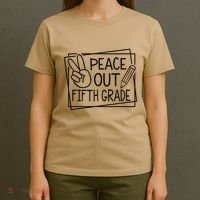 Peace Out Fifth Grade Last Day Of School Summer Break T-Shirt thumb 4