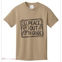 Peace Out Fifth Grade Last Day Of School Summer Break Kids T-Shirt thumb 0